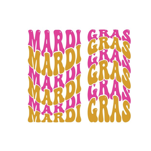 Vettore mardi gras svg design tipografico