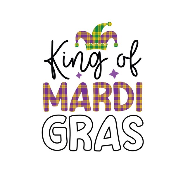 Vettore mardi gras svg design tipografico