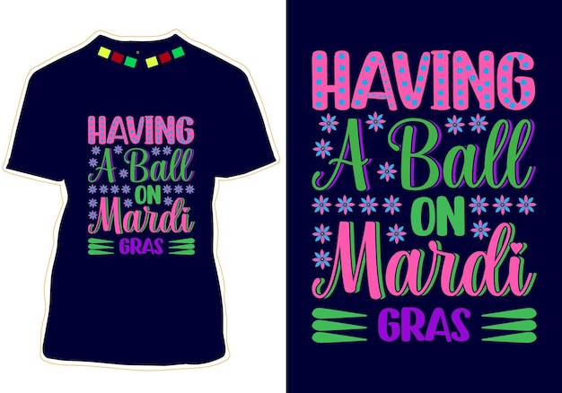 Вектор дизайна футболки Mardi Gras