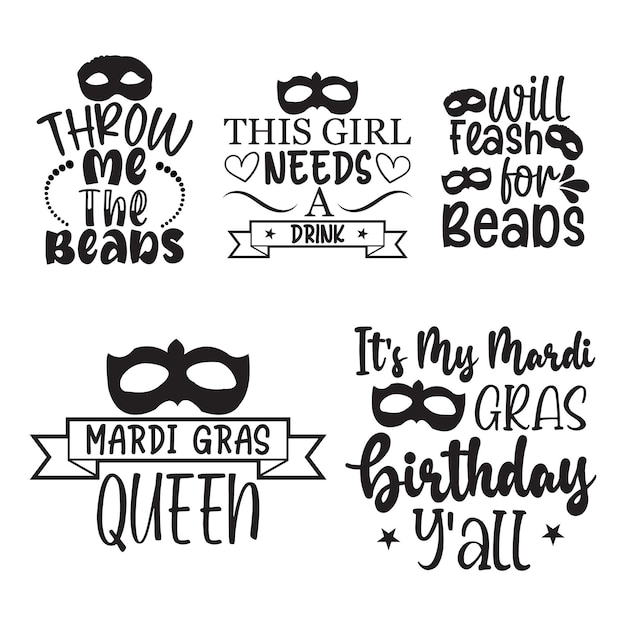 Mardi Gras t- shirt designs Vector file