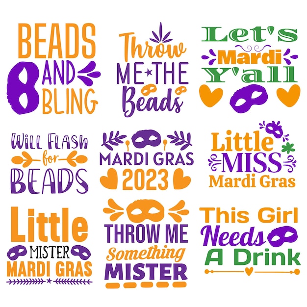 Mardi Gras t- shirt designs Vector file