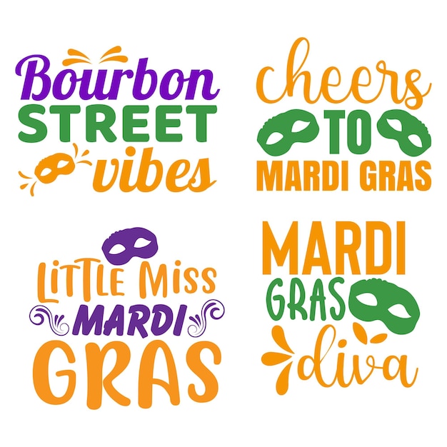 Mardi Gras t-shirt ontwerpen Vector bestand