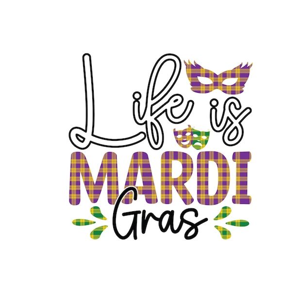 Vector mardi gras t-shirt typografie ontwerp