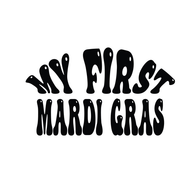 Vettore design tipografico di magliette mardi gras