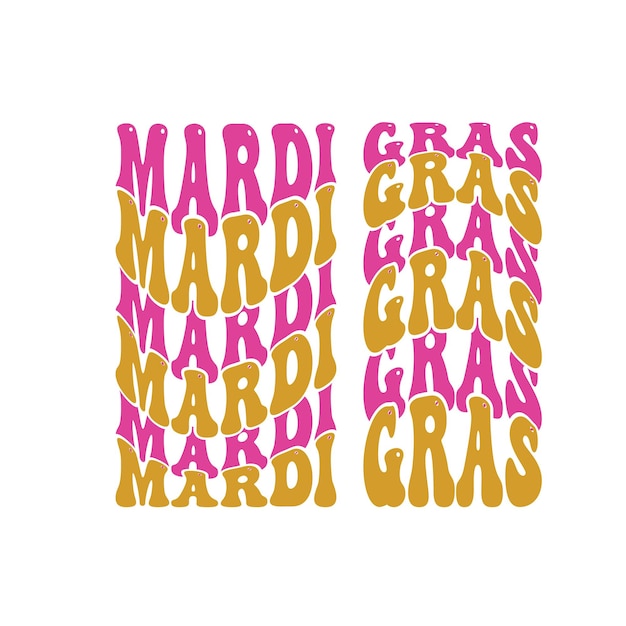 Vettore design tipografico di magliette mardi gras
