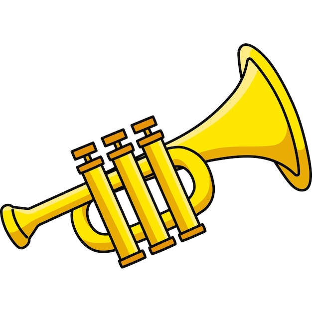 Vector mardi gras trumpet cartoon colored clipart