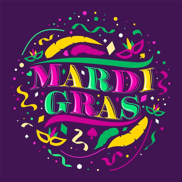 Vector mardi gras typography