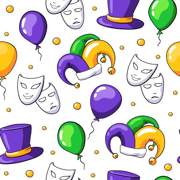 Mardi gras vector naadloze patroon