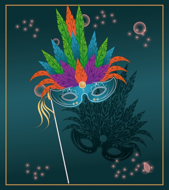 Mardi grass mask colorful card