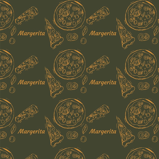 Vector margarita pizza pattern