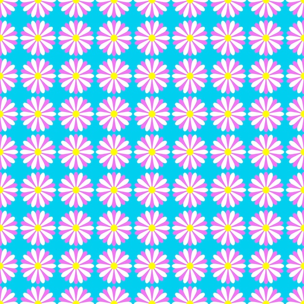 Marguerite daisy flower seamless pattern