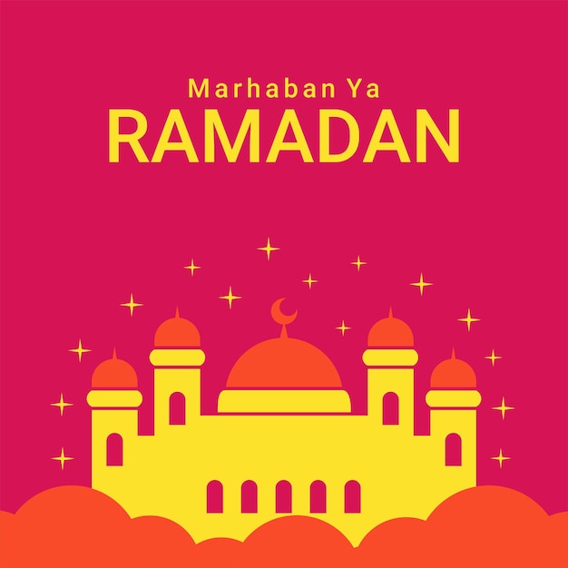 Marhaban ya ramadan background template