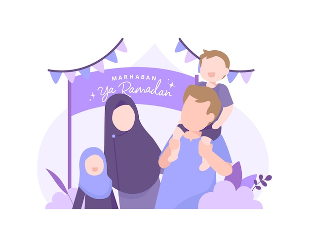 Marhaban ya ramadan met moslimfamilie