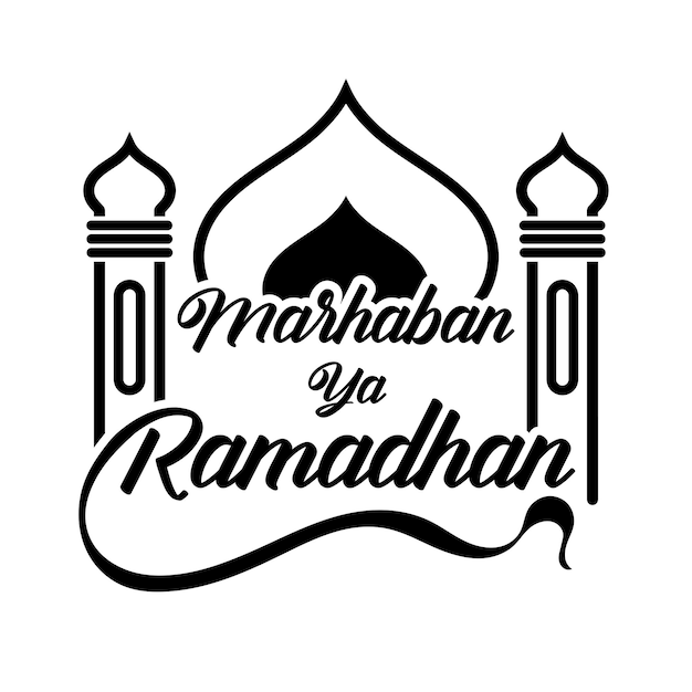 Vector marhaban ya ramadhan flat design