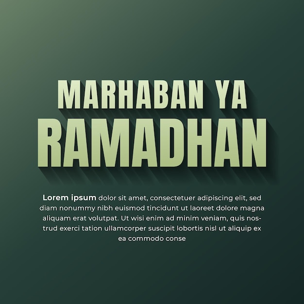 Marhaban ya Ramadhan groet 3D-tekstposter