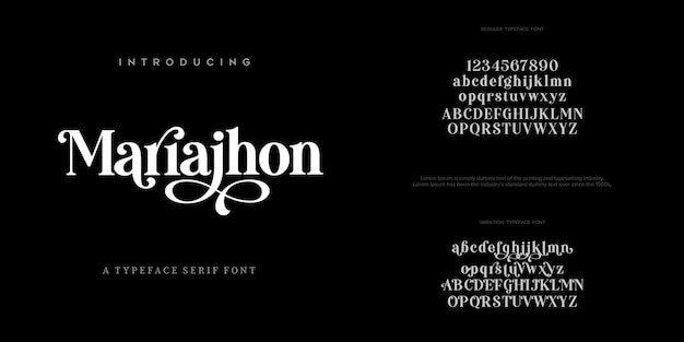 Mariajhon 추상 패션 글꼴 알파벳 로고 브랜드 등을 위한 최소한의 현대 도시 글꼴