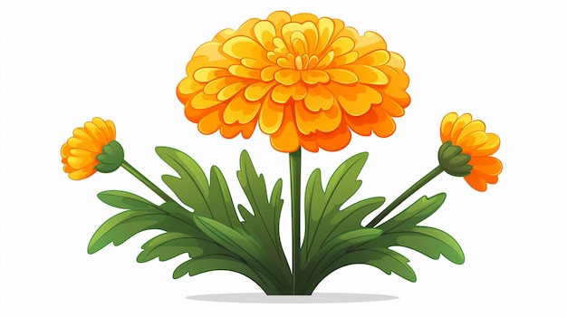 Marigold bloem cartoon vector