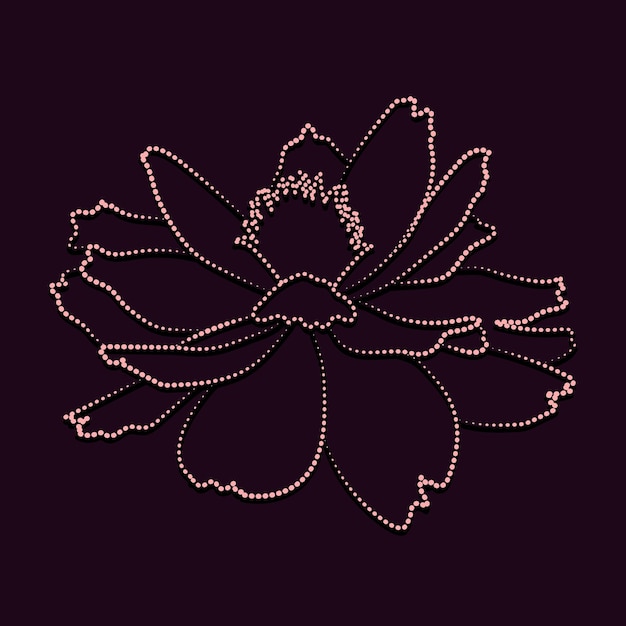 Marigold floral design made with beads. vector illustration.