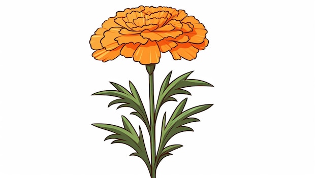 Marigold flower cartoon vector