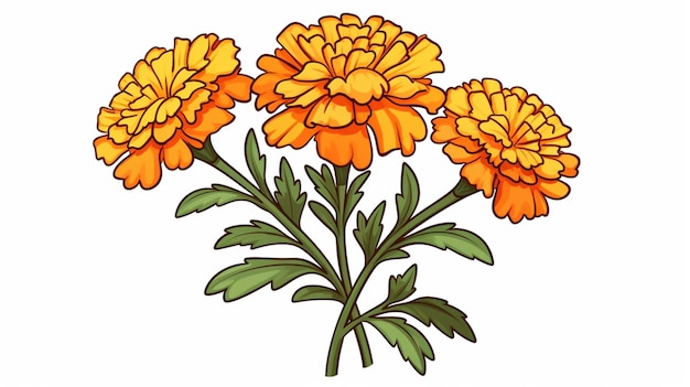 Vector marigold vector op een witte achtergrond