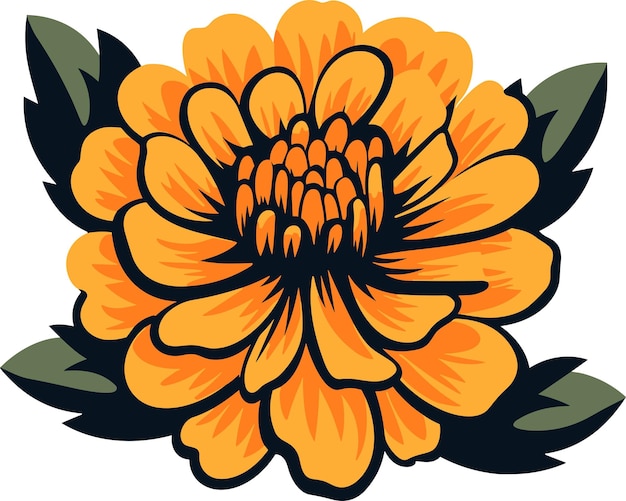 marigold vector for sticker and wall art