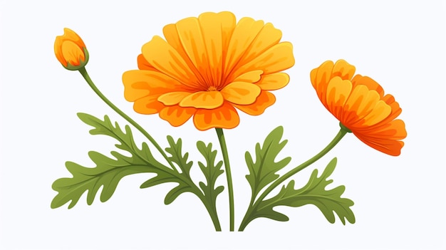 Vector marigold vector on a white background