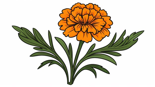 Vector marigold vector on a white background