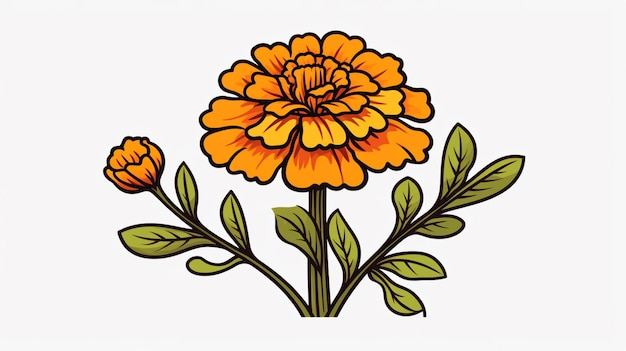 Vector marigold vector on a white background