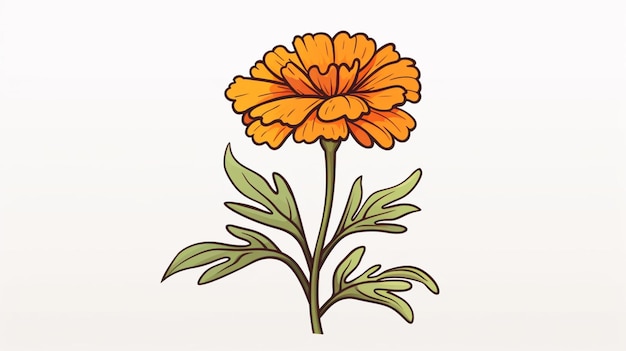 Vector marigold vector on a white background