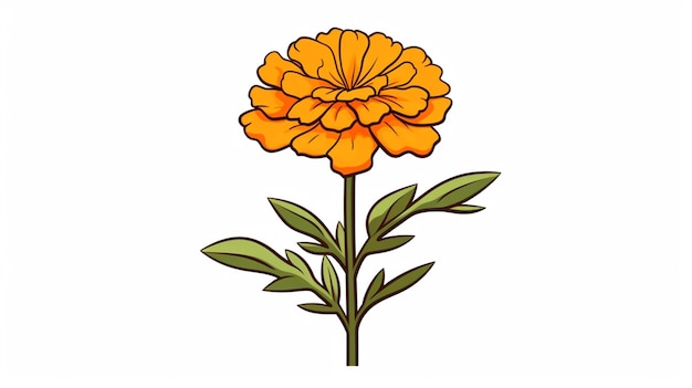 Vector marigold vector on a white background