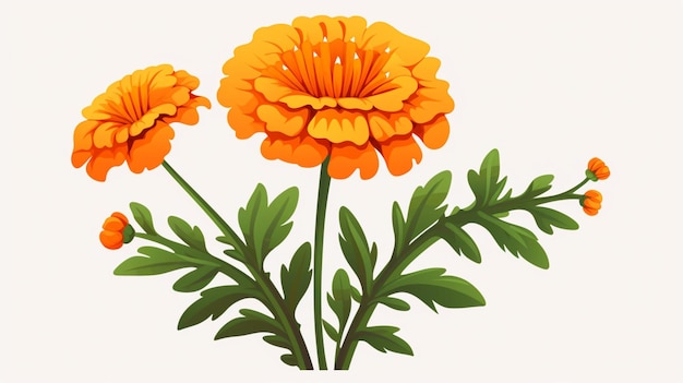 Vector marigold vector on a white background