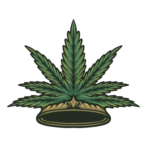 Marihuana koning kroon groene vectorillustratie