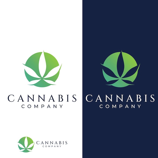 Marihuana of cannabis blad logo of illustratie sjabloon vector ontwerp