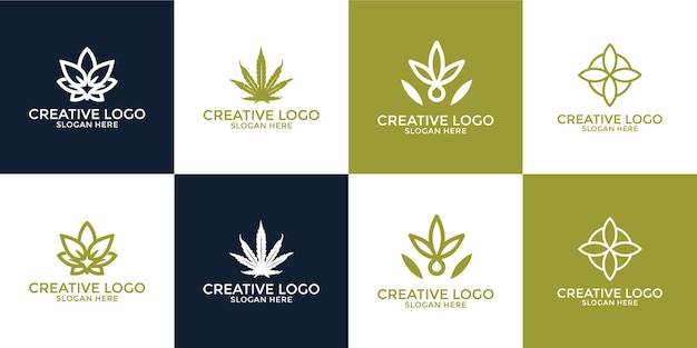 Vector marihuanablad creatief logo