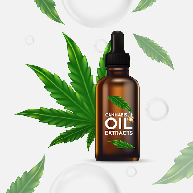 Vector marijuana , cannabis leaf illustration illustration ,natural essence oil