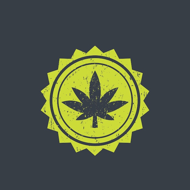 Marijuana cannabis vector badge