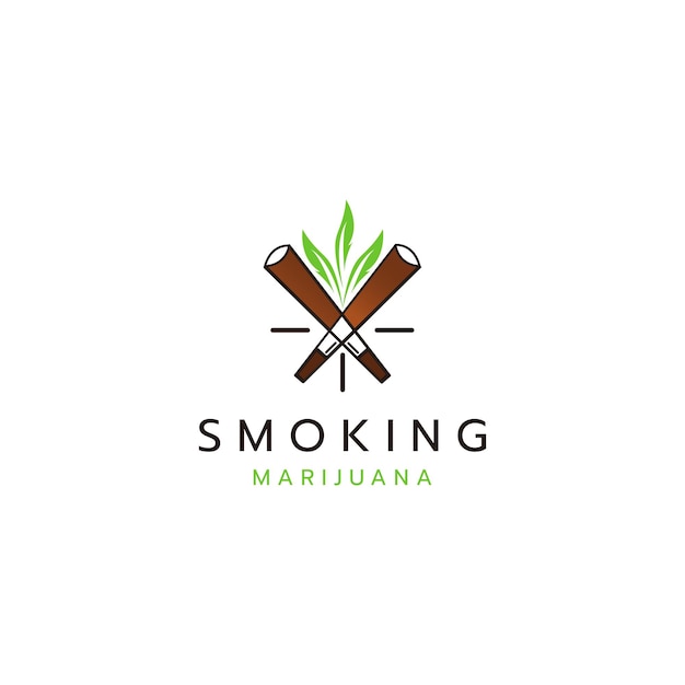 marijuana cigarettes logo icon design template flat vector