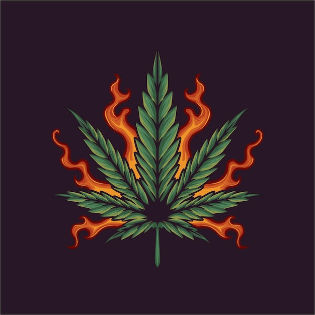 Marijuana fire vector illustration