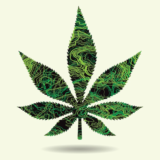 Значок листа марихуаны или значок конопли Векторная иллюстрация