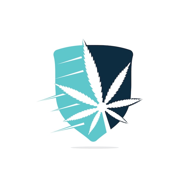 Векторная иллюстрация шаблона логотипа листьев марихуаны
