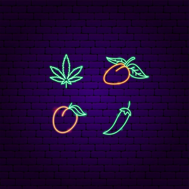 Marijuana Mango Peach Neon Signs