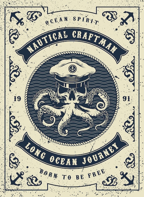 Морской и морской винтажный плакат
