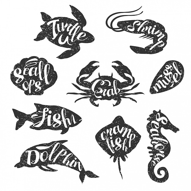 Коллекция марочных марок морских животных
