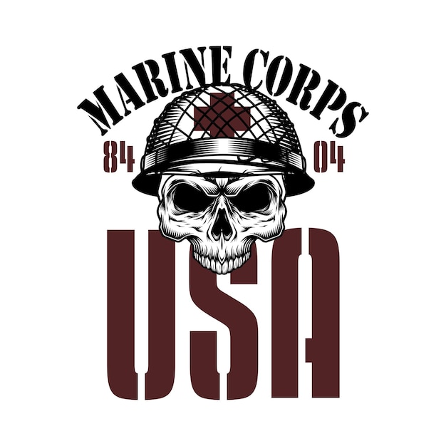 Design della maglietta vettoriale del corpo dei marine usa