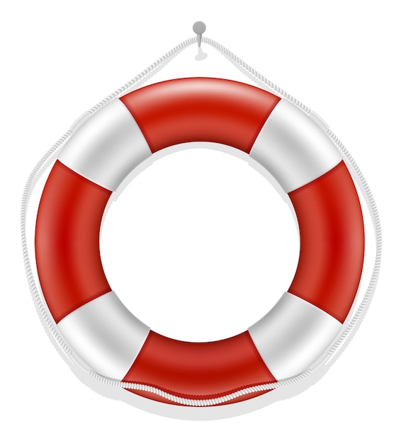 Marine lifebuoy water safety isolated on white