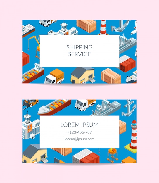 Marine logistics company business card set