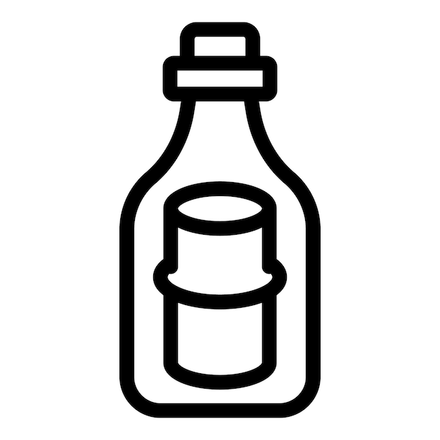 Vector marine mail lost icon outline vector message bottle