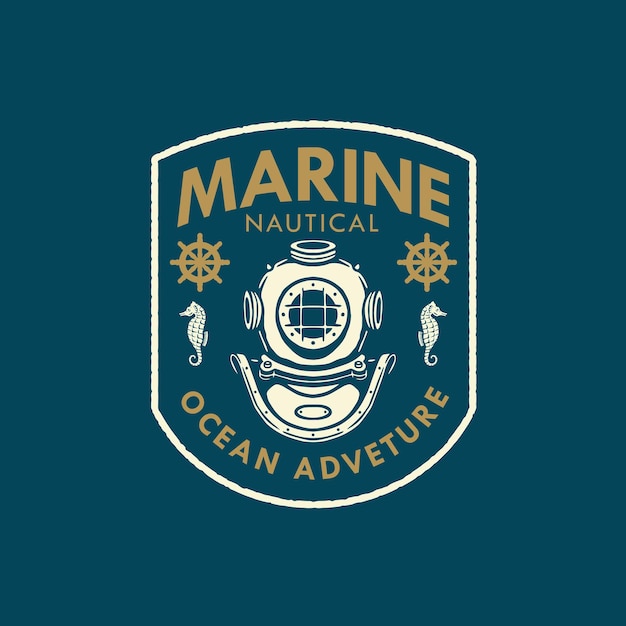 Marine nautical badge logo