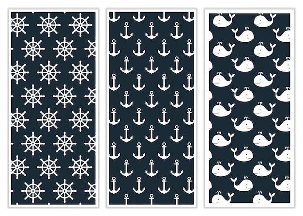 Marine pattern fabric design set