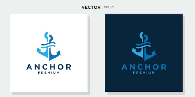 앵커, 앵커 로고가 있는 해양 복고풍 엠블럼 로고